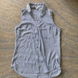 Express Striped Button Down Tank